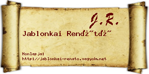 Jablonkai Renátó névjegykártya